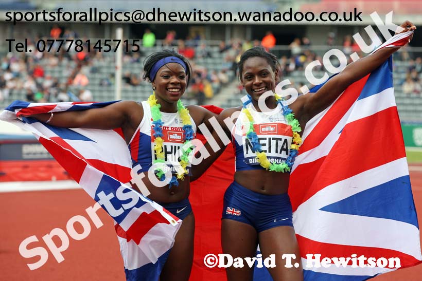 Womens 100 metres, British Championships, Birmingham. Photo: David T. Hewitson/Sports for All Pics